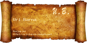 Uri Barna névjegykártya